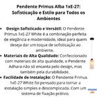 Pendente Em Vidro Para 1 Lâmpada Primus Alba Fosco Listrado