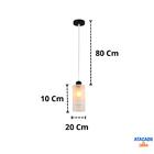 Pendente Em Vidro Para 1 Lâmpada Primus Alba Fosco Listrado