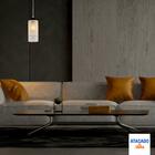 Pendente Em Vidro Para 1 Lâmpada Primus Alba Fosco Listrado