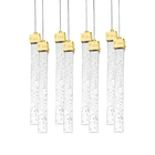 Pendente Empire Dourado Cristal 8 Tubos Led 40w 30cm 3 Em 1 B