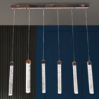 Pendente Empire Rose Gold Cristal 6 Tubos Led 30w 30cm 3 Em 1