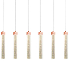 Pendente Empire Rose Gold Cristal 6 Tubos Led 30w 30cm 3 Em 1