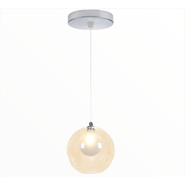 Pendente Éris Globo De Vidro Led Âmbar Bivolt