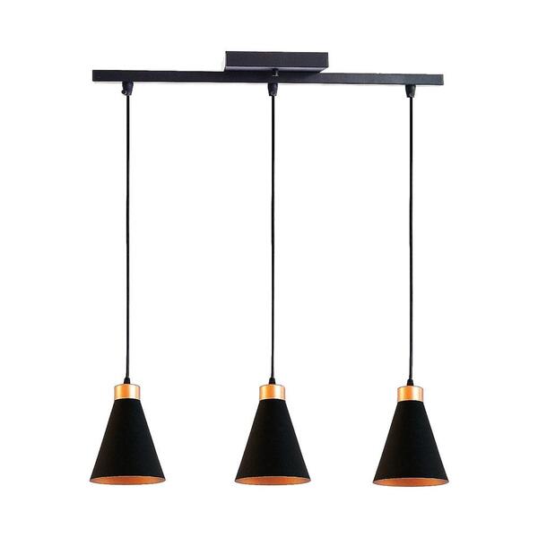 Pendente Eros Trilho 3 Preto Com Cobre 2764 .000