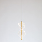 Pendente Espiral Dourado 35cm Led 5w 3000k Bivolt 14519-pl