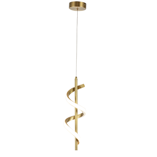 Pendente Espiral Dourado 40cm Led 12w 3000k Bivolt 14543-pl
