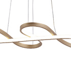 Pendente Espiral Metal Dourado 75cm Bivolt Led 47w 3 Em 1