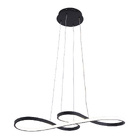 Pendente Espiral Metal Preto 75cm Led 47w 3 Em 1 Bivolt