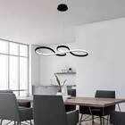 Pendente Espiral Metal Preto 75cm Led 47w 3 Em 1 Bivolt