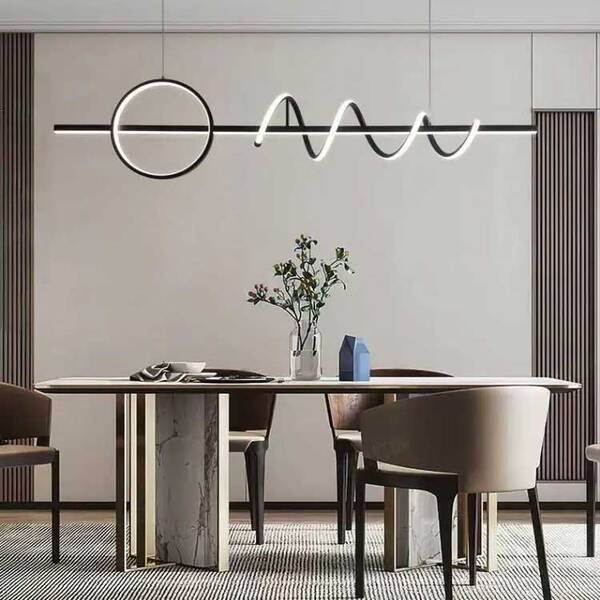 Pendente Espiral Preto 100cm Led 80w 3200k Bivolt