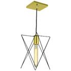 Pendente Estrela Aramado Preto Com Dourado