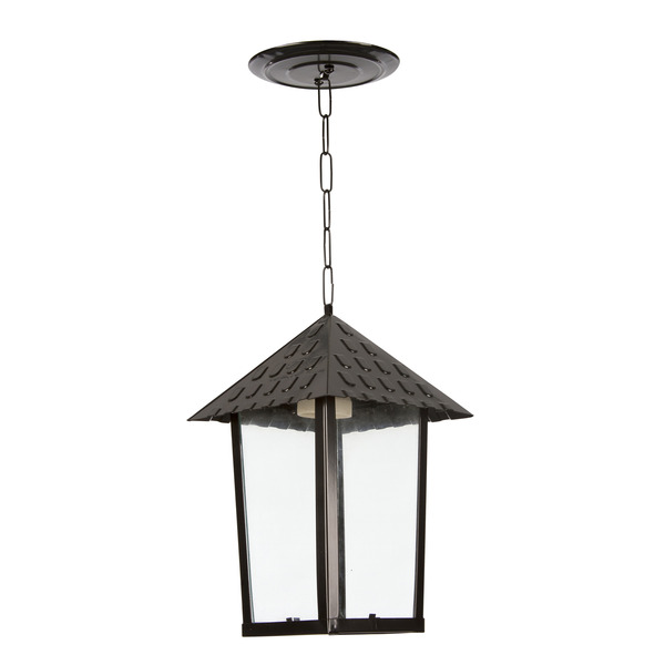 Pendente Exterior Blumenau Quadrado Metal Preto Bivolt