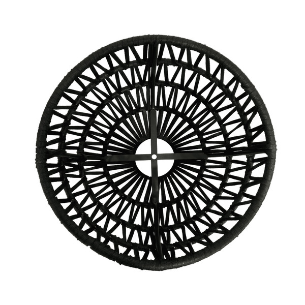 Pendente Externo Oval 1 Lâmpada Alumínio Preto Kyoto Fibrarte