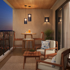 Pendente Externo Cilindro de Alumínio e Corda Náutica Azul Ibiza Pequeno Fibrartes