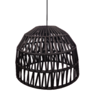 Pendente Externo Oval Alumínio e Corda Náutica Preto Kyoto Fibrarte