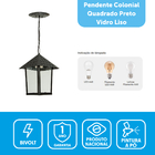 Pendente Externo Sextavado Vidro Liso Colonial Blumenau