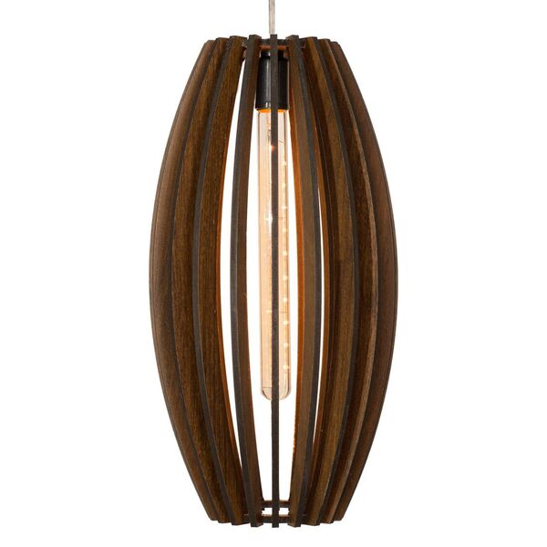 Pendente Filetado De Madeira Na Cor Imbuia Escura