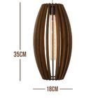 Pendente Filetado De Madeira Na Cor Imbuia Escura Tam. Médio