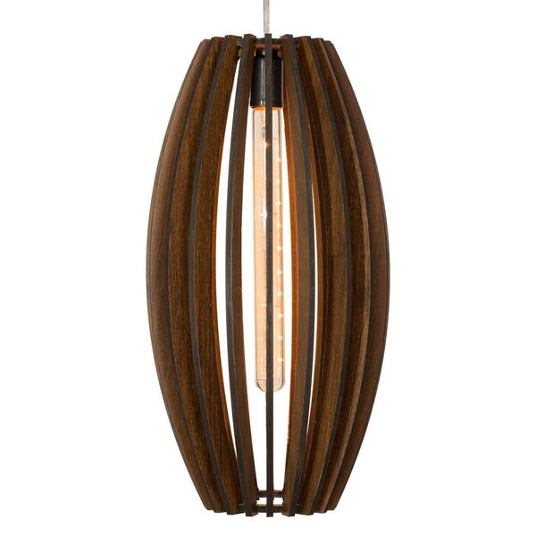 Pendente Filetado De Madeira Na Cor Imbuia Escura Tam. Médio