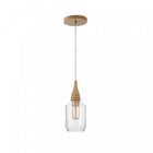 Pendente Flow Cilíndrico 1l Diam 12cm Madelustre Castanho E D