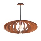 Pendente Grande Redondo Flower Madeira Imbuia 1 Lâmpada Luzvita