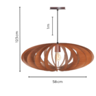 Pendente Grande Redondo Flower Madeira Imbuia 1 Lâmpada Luzvita