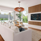 Pendente Grande Redondo Flower Madeira Imbuia 1 Lâmpada Luzvita