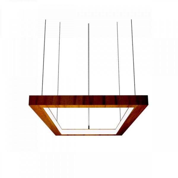 Pendente Frame Retangular Led 35w 2700k 100cm Madeira Imbuia