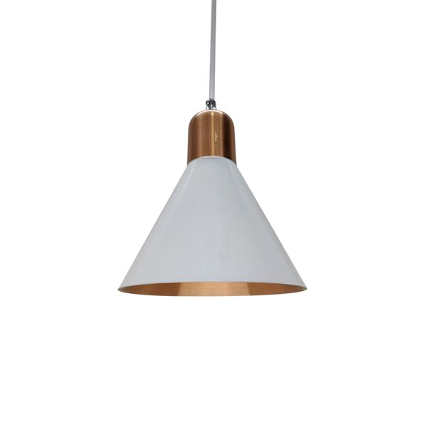 Pendente Fuji Branco/cobre 18 5x18cm 6102