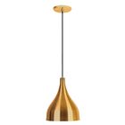 Pendente Funil Pequeno Verniz Dourado Tam:20x15 P/ 1 Lâmp E27