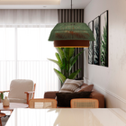 Pendente Gaia 50cm Corten/fio Macramê Verde