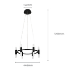 Pendente Genova Preto 48cm Led 36w 4000k Bivolt