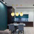 Pendente Glass Dourado Com Globo Âmbar Ø25cm E27 Bivolt