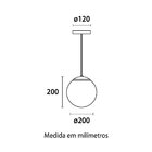 Pendente Globb Dourado Com Vidro Leitoso 1e27 20cm
