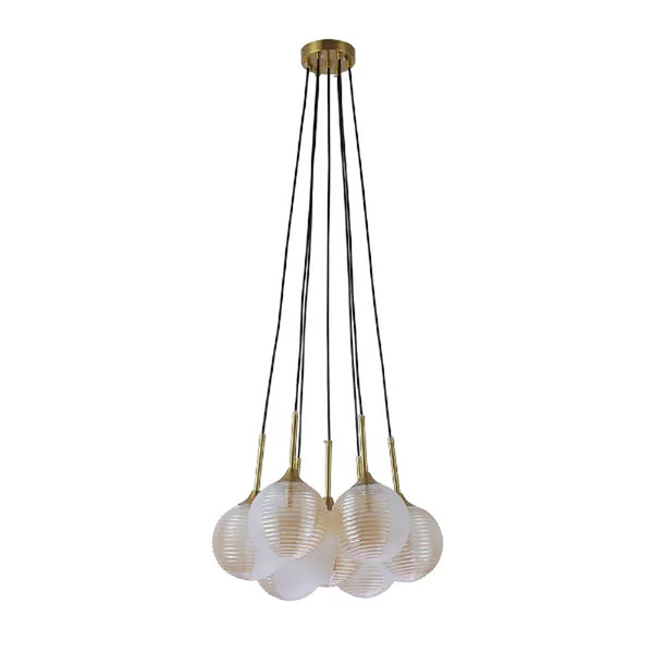 Pendente Globo Druer Lin Vidro Âmbar 46x15cm 7g9 Nordecor 2207