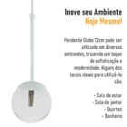 Pendente Globo Esfera De Vidro 12cm - Branco - Vidro Cristal