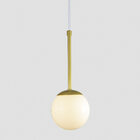 Pendente Globo Esfera De Vidro 12cm - Ouro - Vidro Branco