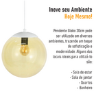 Pendente Globo Esfera De Vidro Âmbar 20cm - Branco