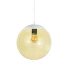 Pendente Globo Esfera De Vidro Âmbar 20cm - Branco