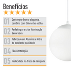 Pendente Globo Esfera De Vidro Branco Fosco 20cm - Branco