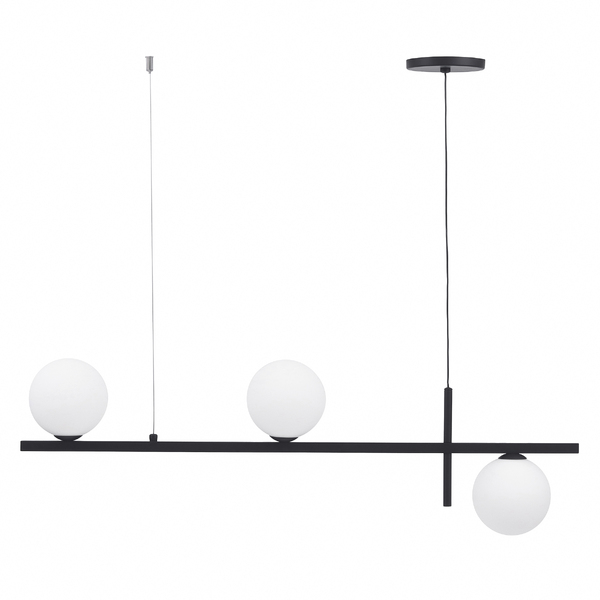 Pendente Globo Preto 3  Lâmpadas Spot Line