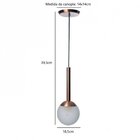 Pendente Globo Uno Rose Gold