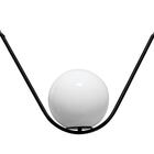Pendente Globo Vidro Leitoso Cora Preto + Led Branco Frio 110