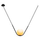 Pendente Globo Vidro Leitoso Cora Preto +led Branco Quente 22