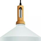 Pendente Gold 1 Lâmp 33cm Branco E Dourado Madeira Bivolt