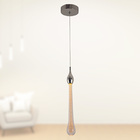 Pendente Gota Cristal Cromado 30cm Led 5w 3000k Bivolt