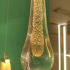 Pendente Gota Cristal Dourado Led 5w 3000k Bivolt