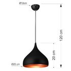 Pendente Gota Mini Alumínio Rpx Preto/cobre Gold 25cm -starte