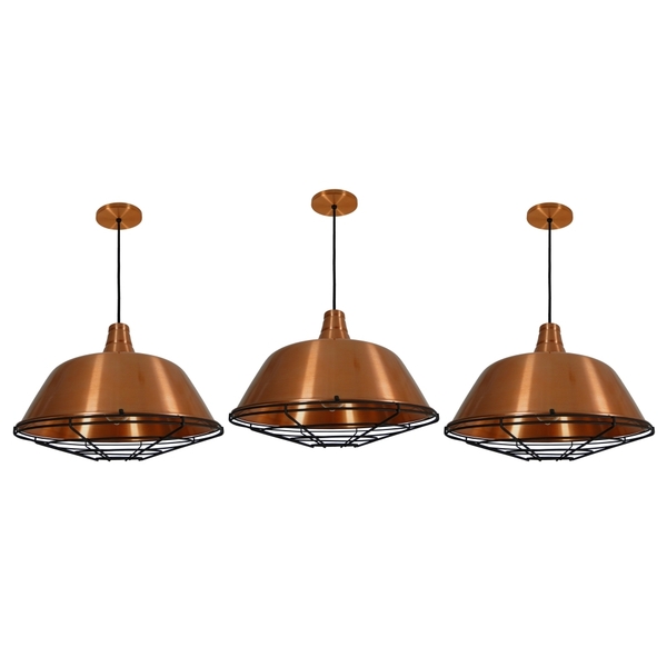 Pendente Gota Retrô Kaliupe Cobre Kit Com 3