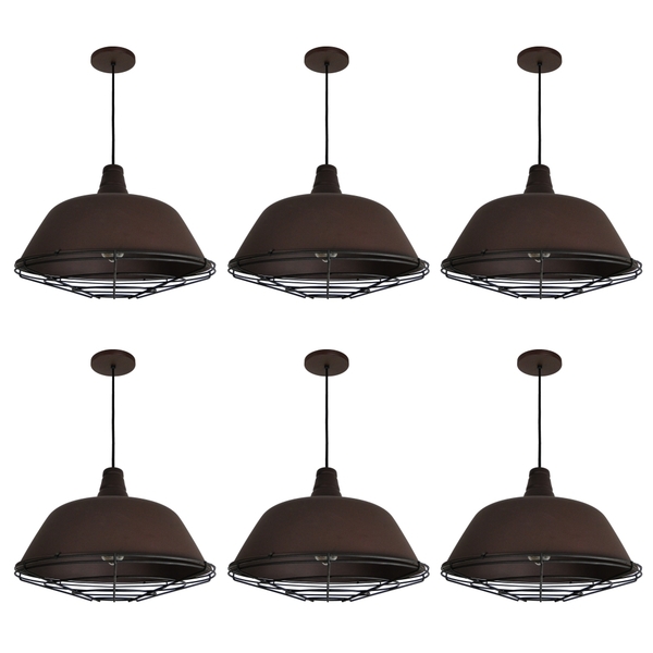 Pendente Gota Retrô Kaliupe Marrom Kit Com 6